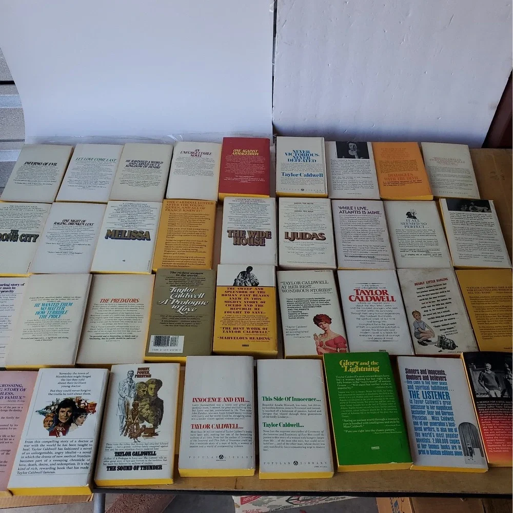 Lot of 35 Taylor Caldwell Vintage Paperback Historical Romance Books NOS